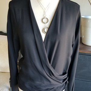 Black DVF silk v-neck blouse